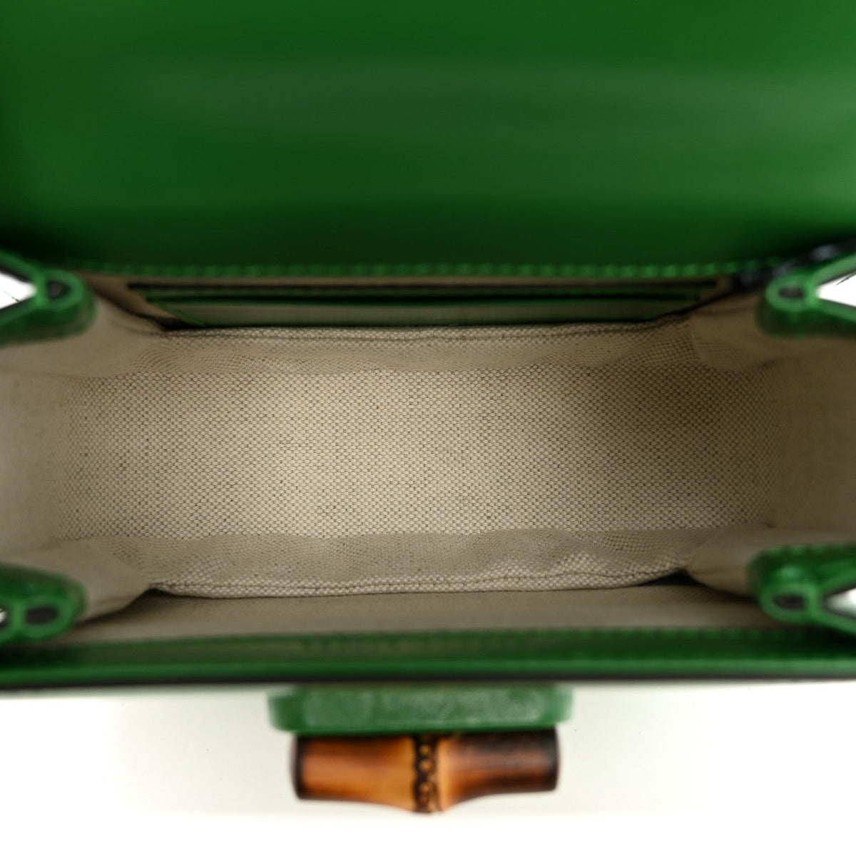 Boarded Dyana Lux Calfskin Web Mini Bamboo 1947 Top Handle Bag Spring Green