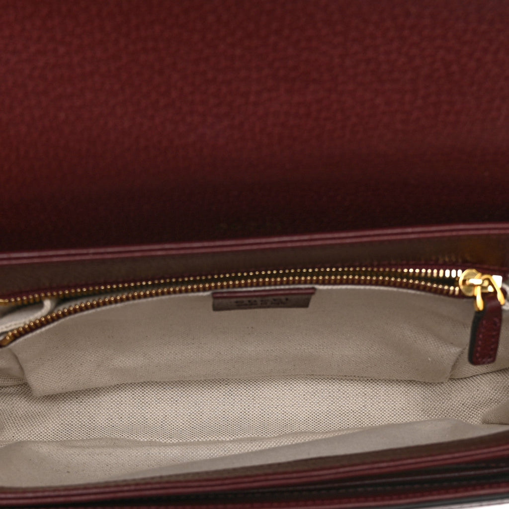 Monogram Textured Dollar Calfskin Horsebit 1955 Shoulder Bag Sahara Rubino Chardonnay
