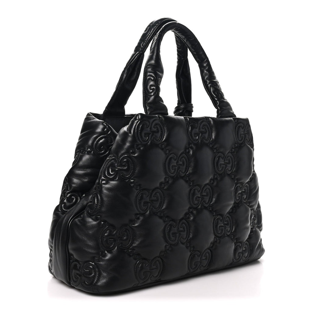 Calfskin GG Matelasse Large Tote Black