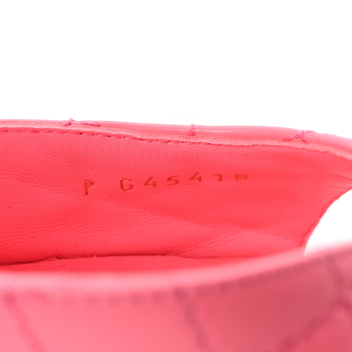 Lambskin Patent Quilted Wedge Sandals 37.5 Pink