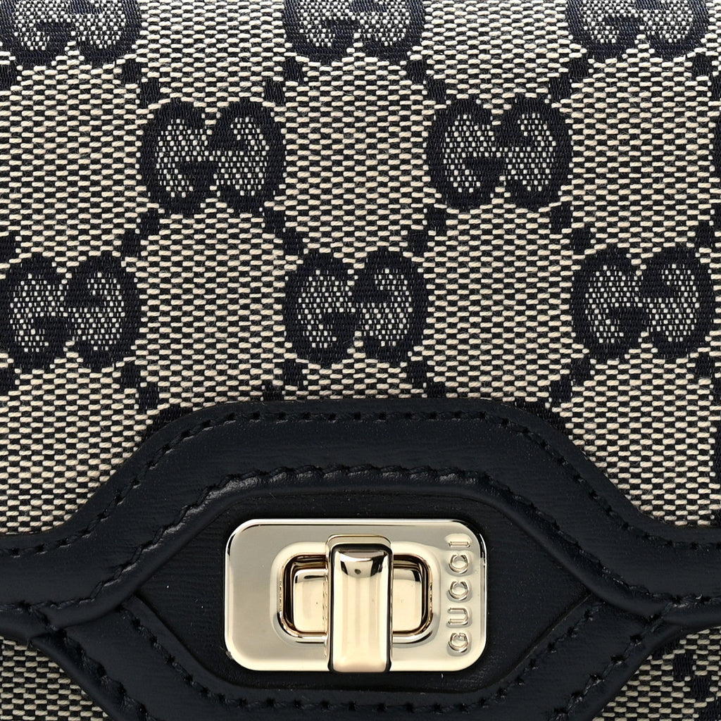 GG Monogram Mini Luce Shoulder Bag Beige Blue