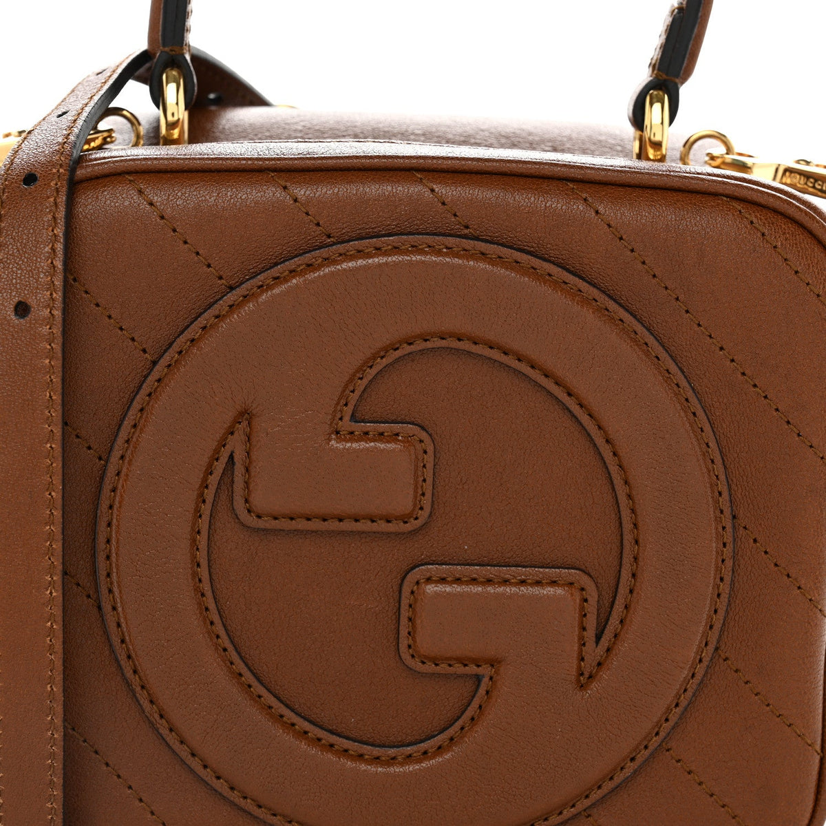 Sakai Be Green Calfskin Diagonal Stitched Blondie Top Handle Bag Cuir