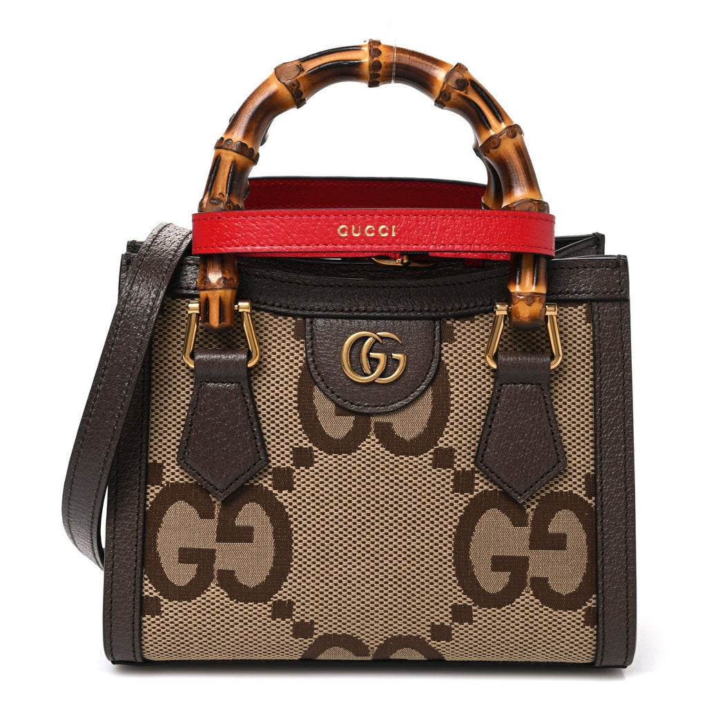 Monogram Jumbo GG Textured Dollar Calfskin Mini Diana Tote Bag Camel Ebony New Acero Pomegranate Red