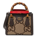 Monogram Jumbo GG Textured Dollar Calfskin Mini Diana Tote Bag Camel Ebony New Acero Pomegranate Red
