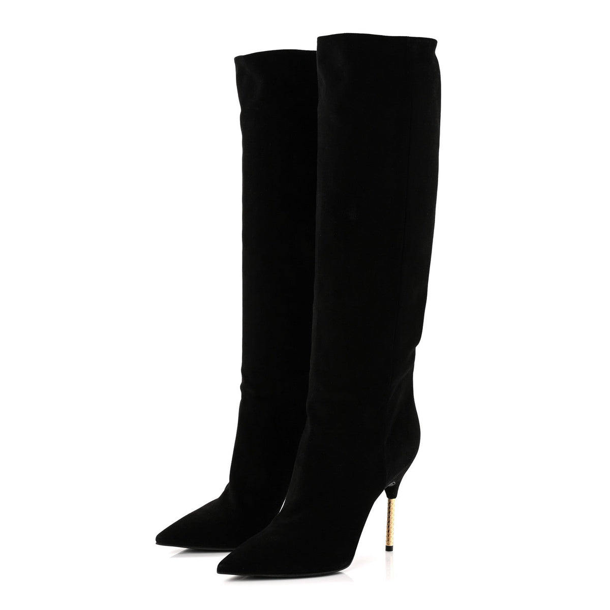 Suede High Boots 41 Black