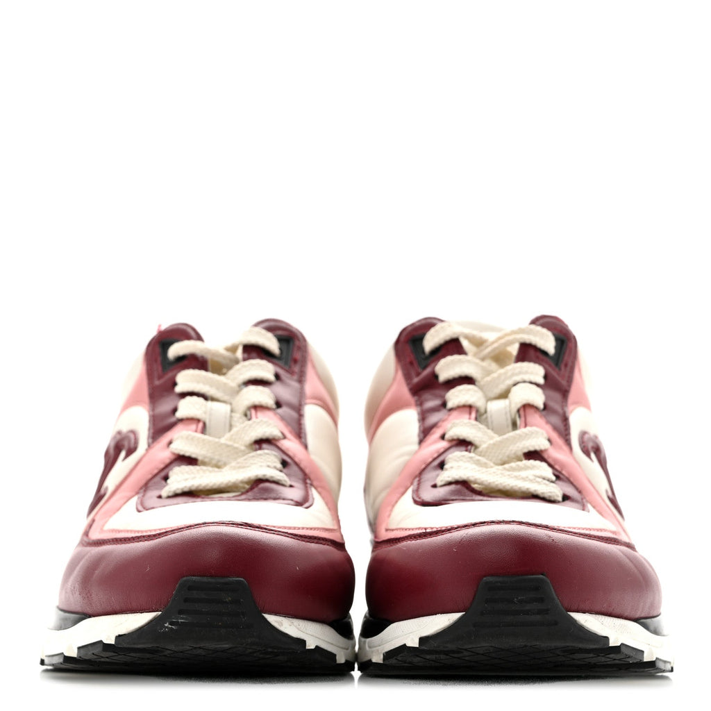Calfskin CC Sneakers 40 Light Burgundy White Pink