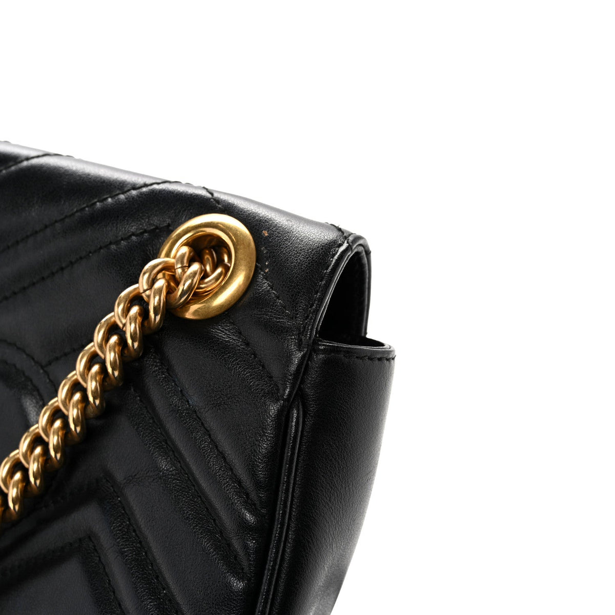 Calfskin Matelasse Mini GG Marmont Shoulder Bag Black