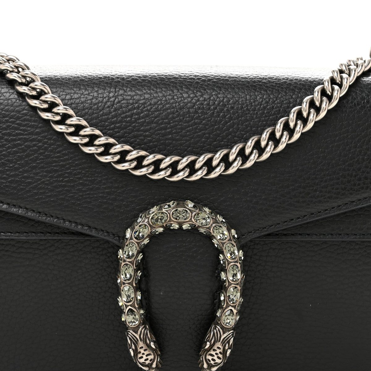 Pebbled Calfskin Small Dionysus Shoulder Bag Black