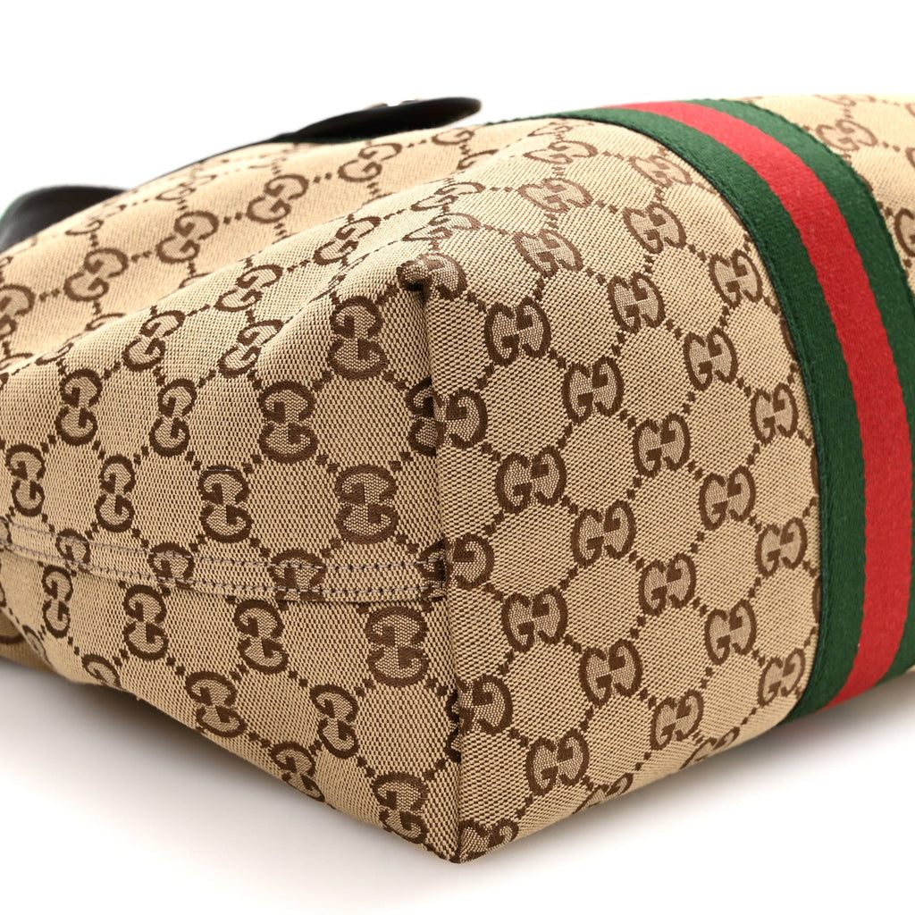 Monogram Web Small Giglio Tote Beige Dark Brown