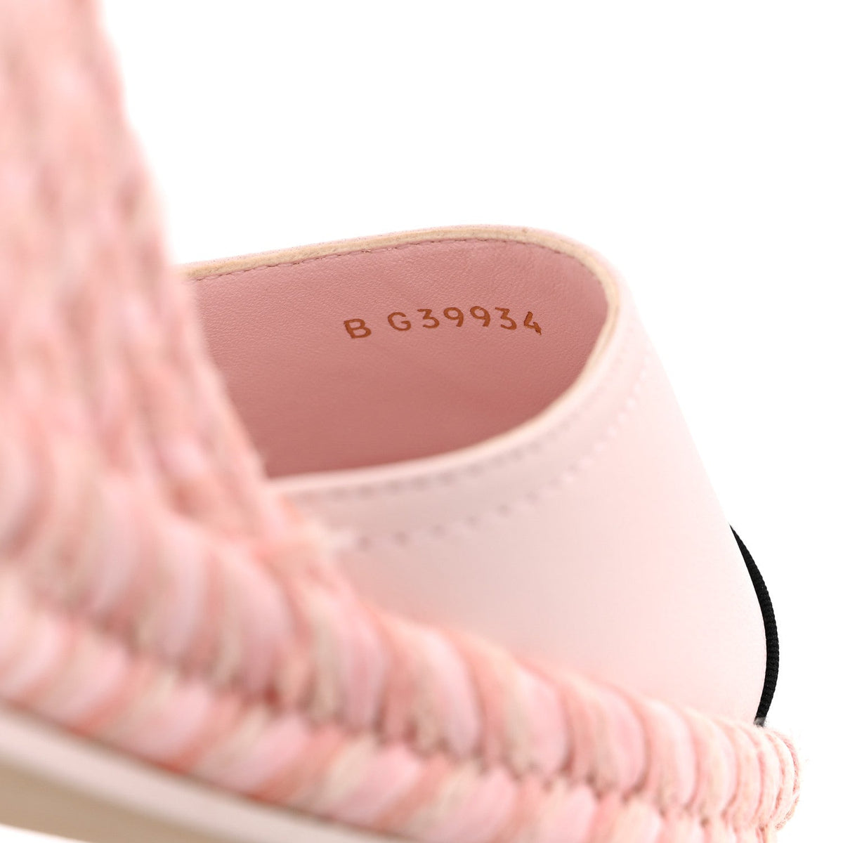 Lambskin Grosgrain CC Espadrilles Wedges 38 Pink Black