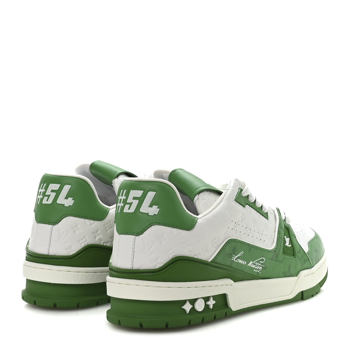 Calfskin Monogram Mens LV Trainer Sneakers 8.5 Green