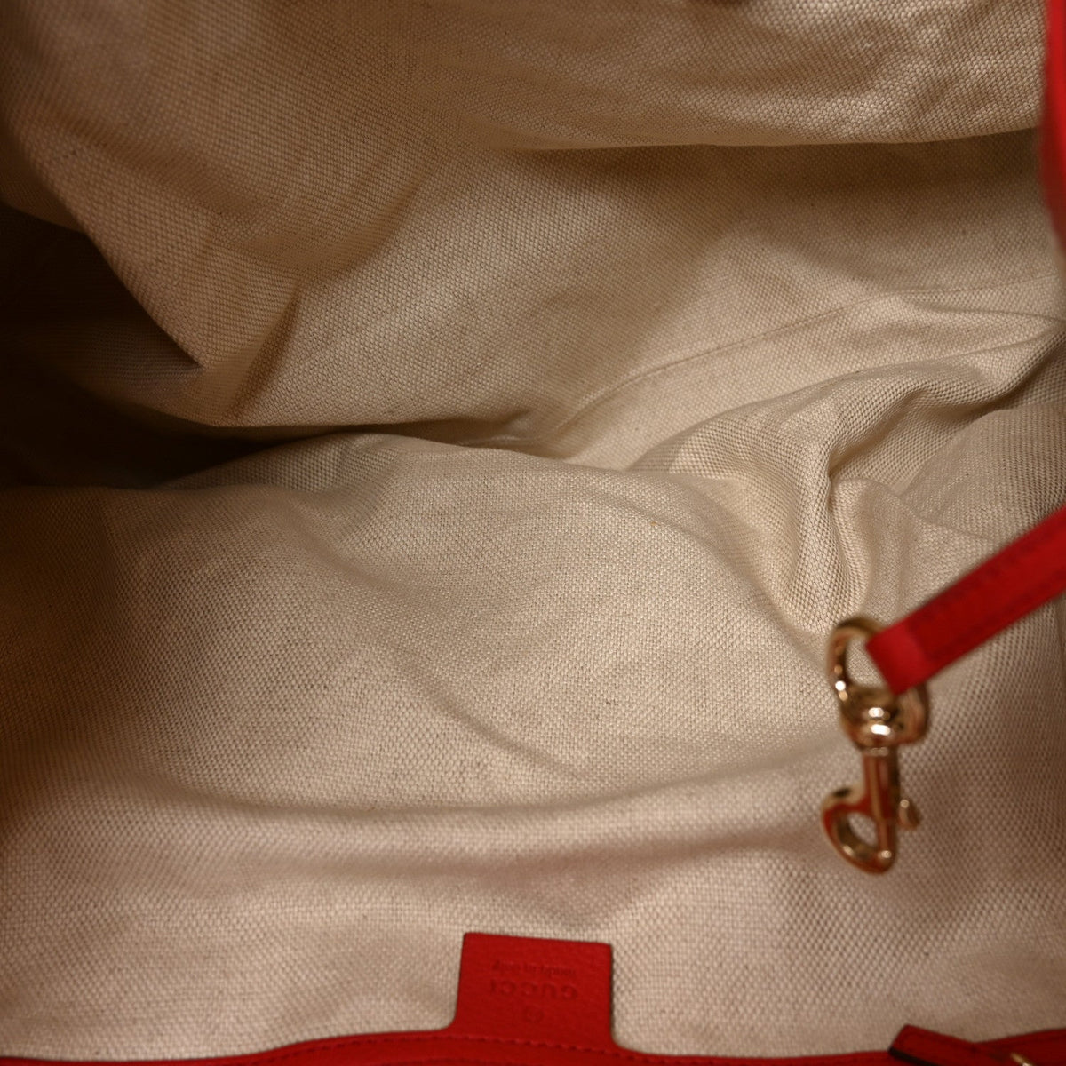 Pebbled Calfskin Large Soho Shoulder Bag Red