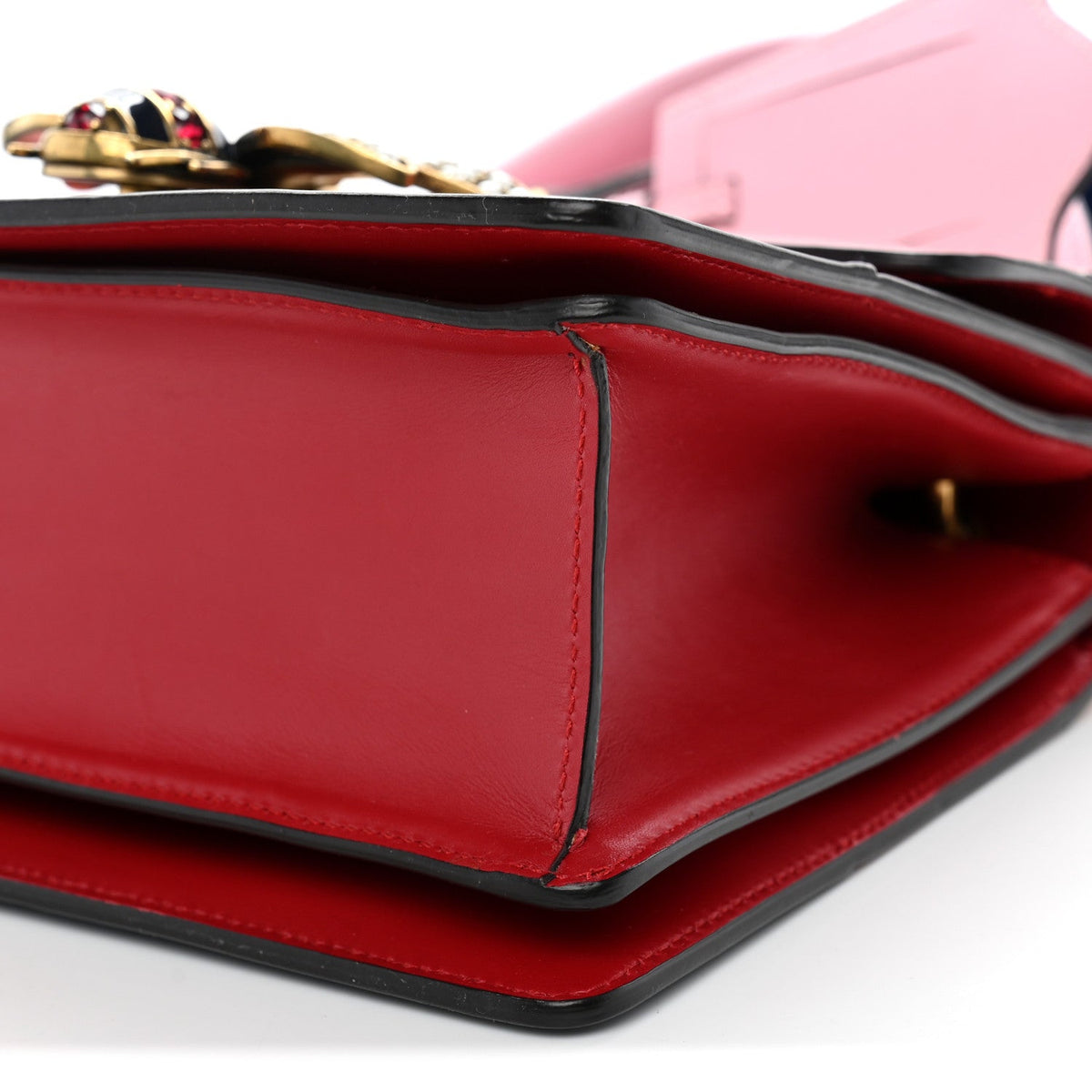 Calfskin Sylvie Web Small Queen Margaret Top Handle Bag Blue Agata Hibiscus Red Mystic White Sugar Pink