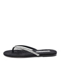 Suede Kidskin Strass CC Thong Sandals 36 Black