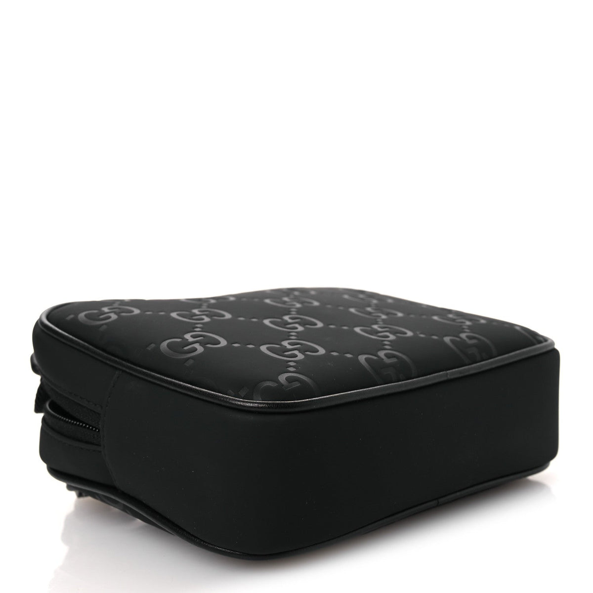 Rubber Effect Monogram GG Crossbody Bag Black