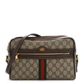 GG Supreme Monogram Web Small Ophidia Shoulder Bag Brown
