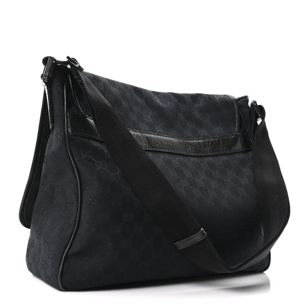 Monogram Web Medium Flap Messenger Black