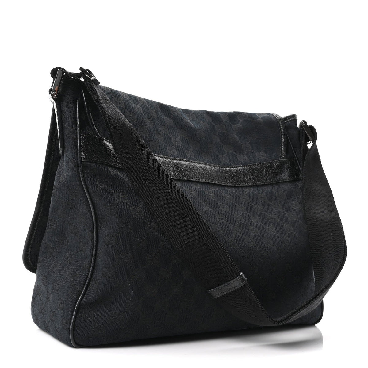Monogram Web Medium Flap Messenger Black