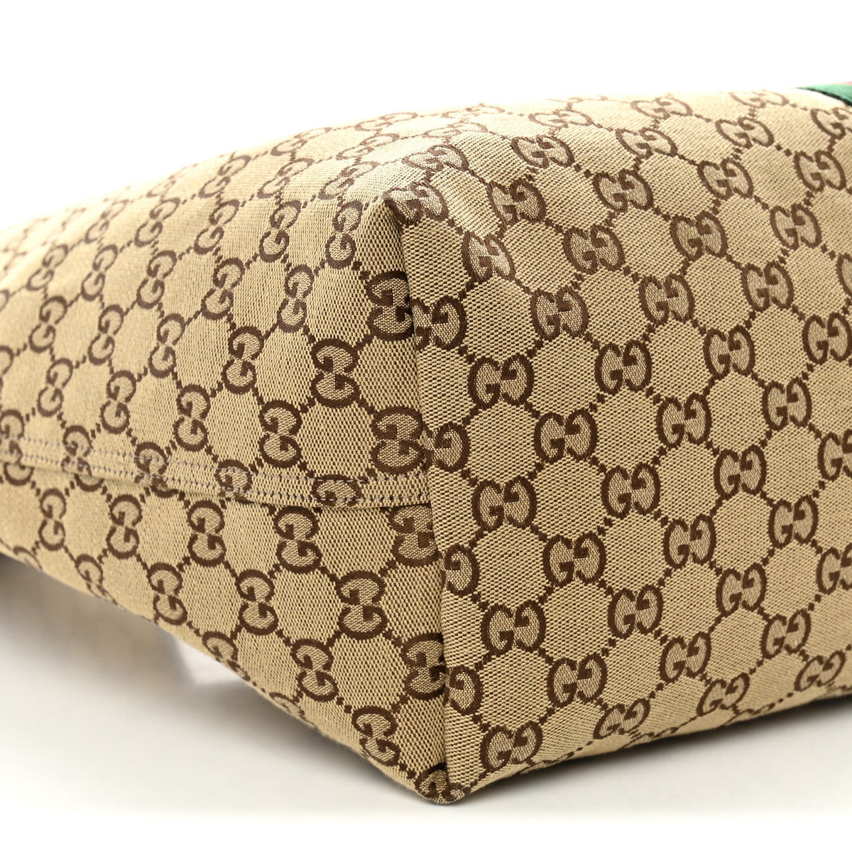 GG Monogram Web Large Giglio Tote Beige Brown