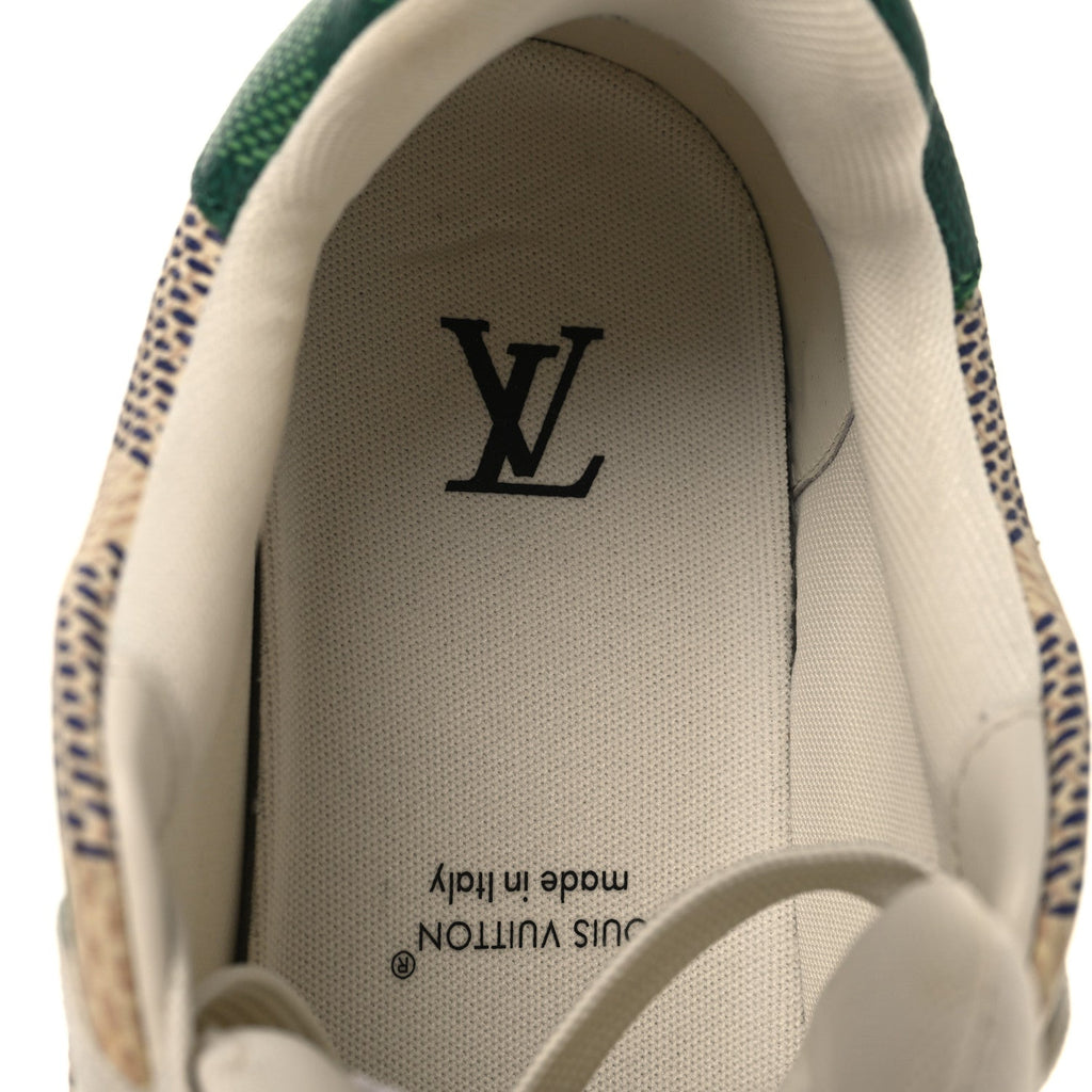 Damier Grained Calfskin Monogram Mens LV Trainer Sneakers 4 Green
