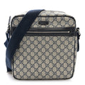 GG Plus Monogram Selleria Calfskin Medium Messenger Bag Beige Blue