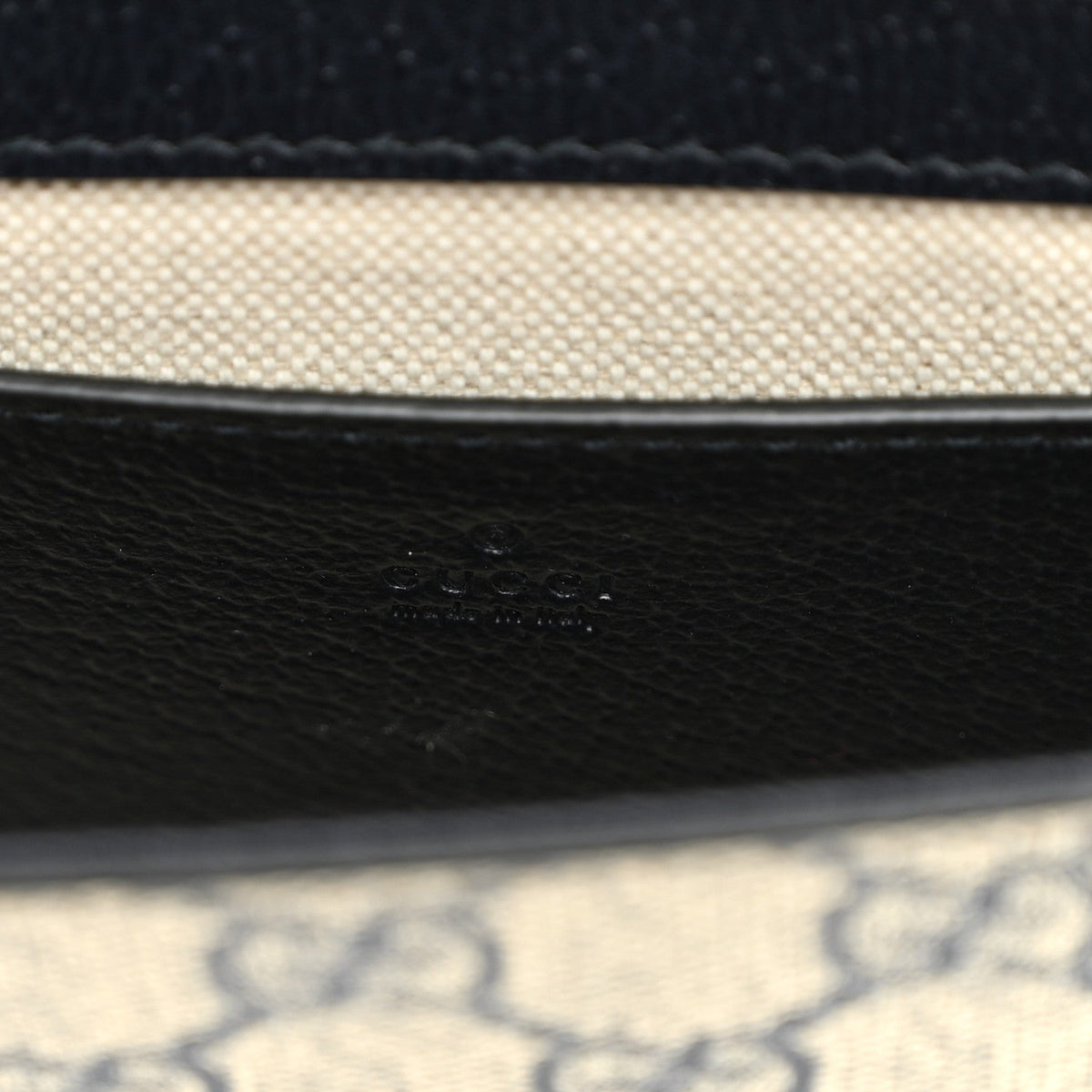 GG Supreme Monogram Textured Dollar Calfskin Web Mini Ophidia Envelope Shoulder Bag Beige Blue