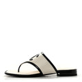 Lambskin Patent Calfskin CC Thong Sandals 39 White Black