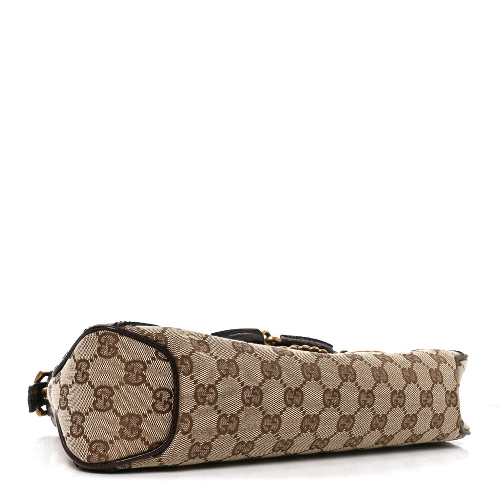 Monogram Horsebit Chain Flap Shoulder Bag Brown
