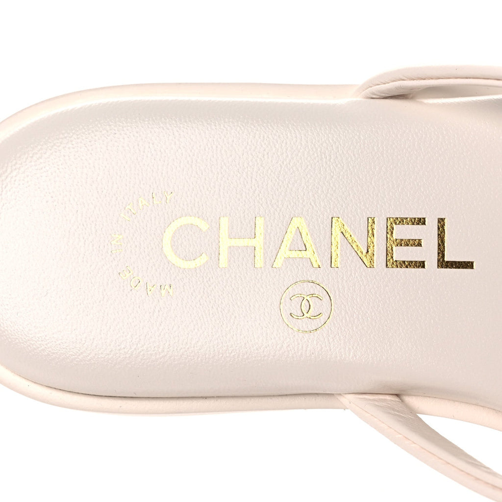 Goatskin CC Times Square Thong Sandals 35 White