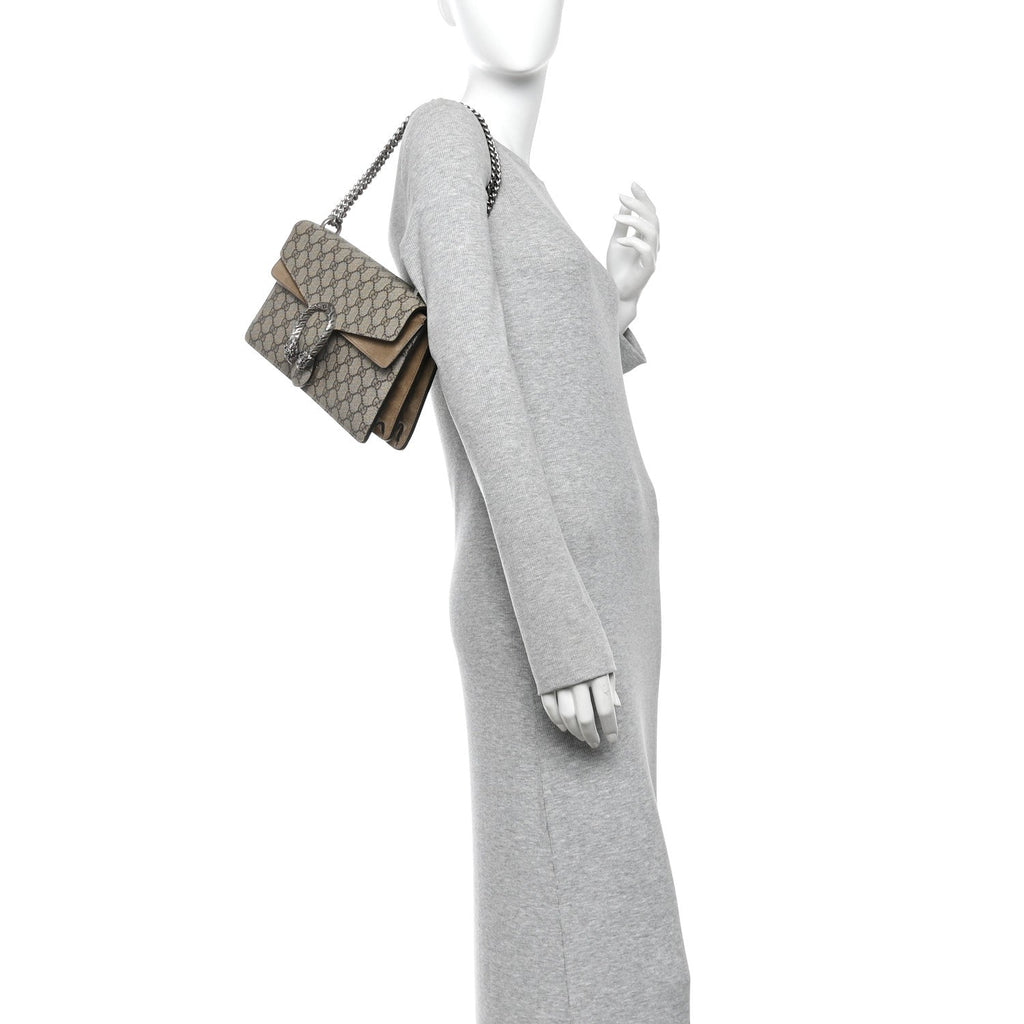 GG Supreme Monogram Small Dionysus Shoulder Bag Taupe