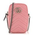 Calfskin Matelasse Mini GG Marmont Crossbody Bag Wild Rose