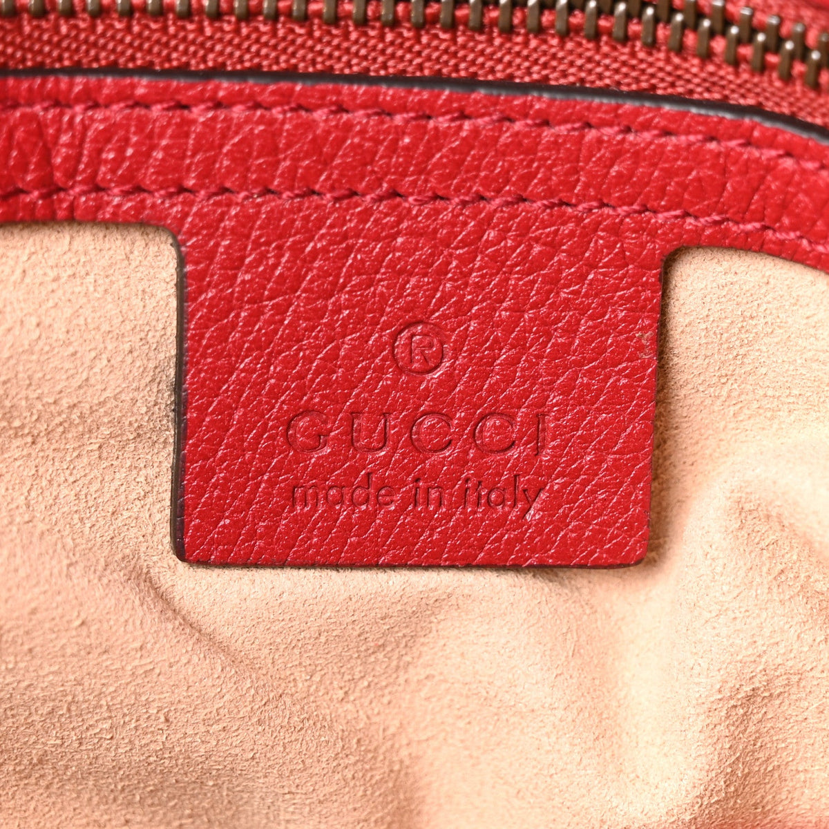 GG Supreme Monogram Medium Queen Margaret Shoulder Bag Red