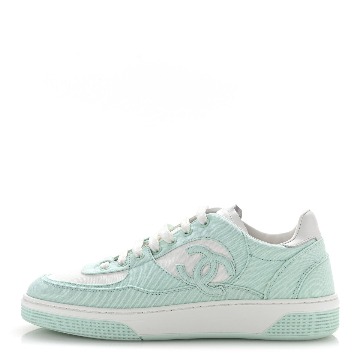 Cotton Sneakers 41 Light Turquoise White