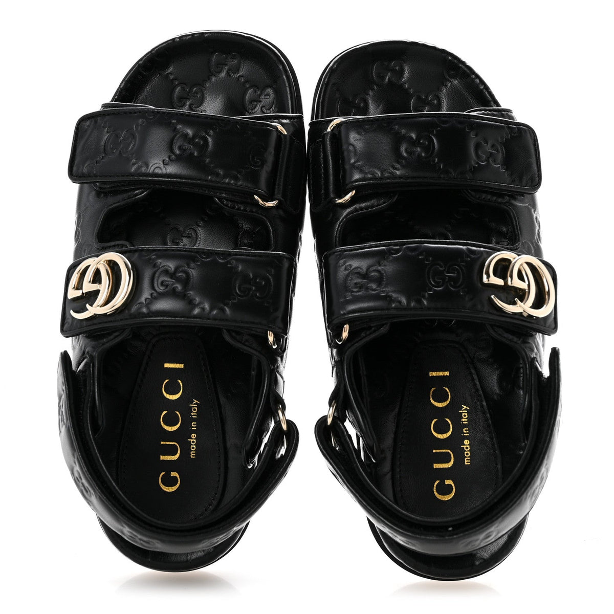 Guccissima GG Embossed Womens Sandals 36.5 Black