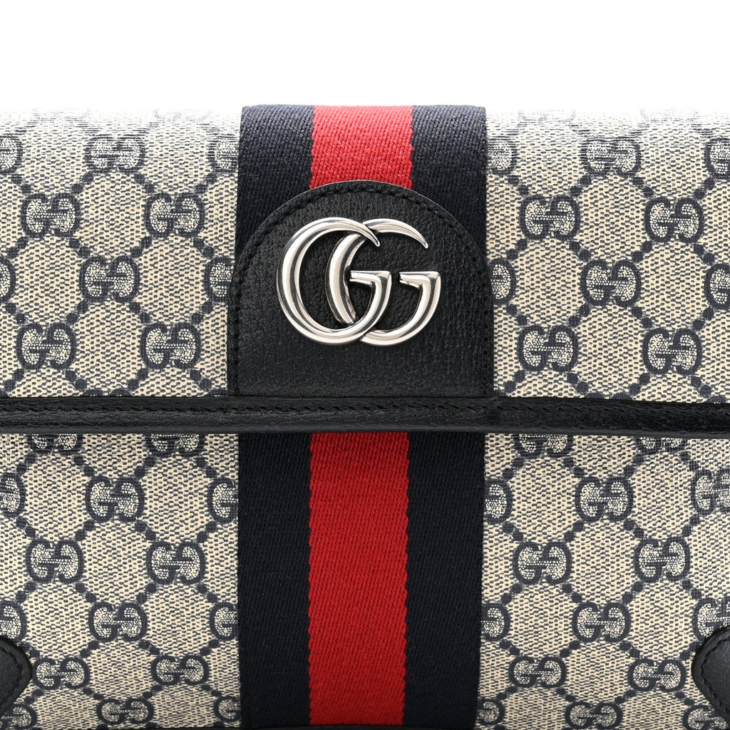 GG Supreme Monogram Web Small Ophidia Belt Bag 90 36 Beige Navy