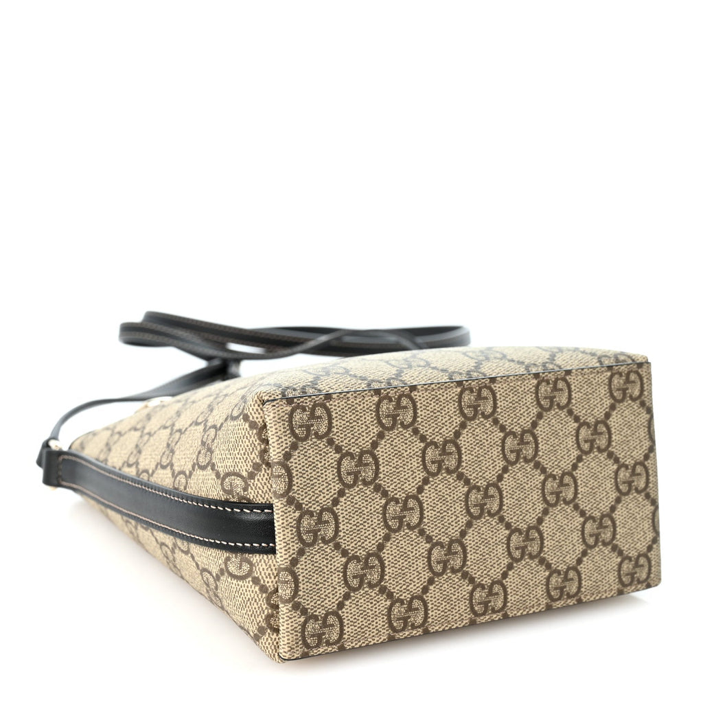 GG Supreme Monogram Emblem Nano Bucket Bag Black