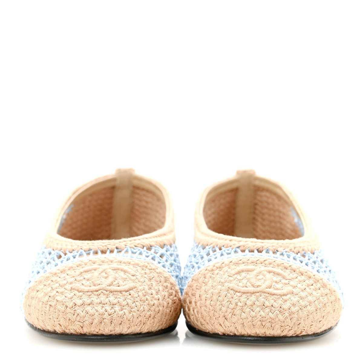 Raffia CC Cap Toe Ballerina Flats 35 Blue Beige