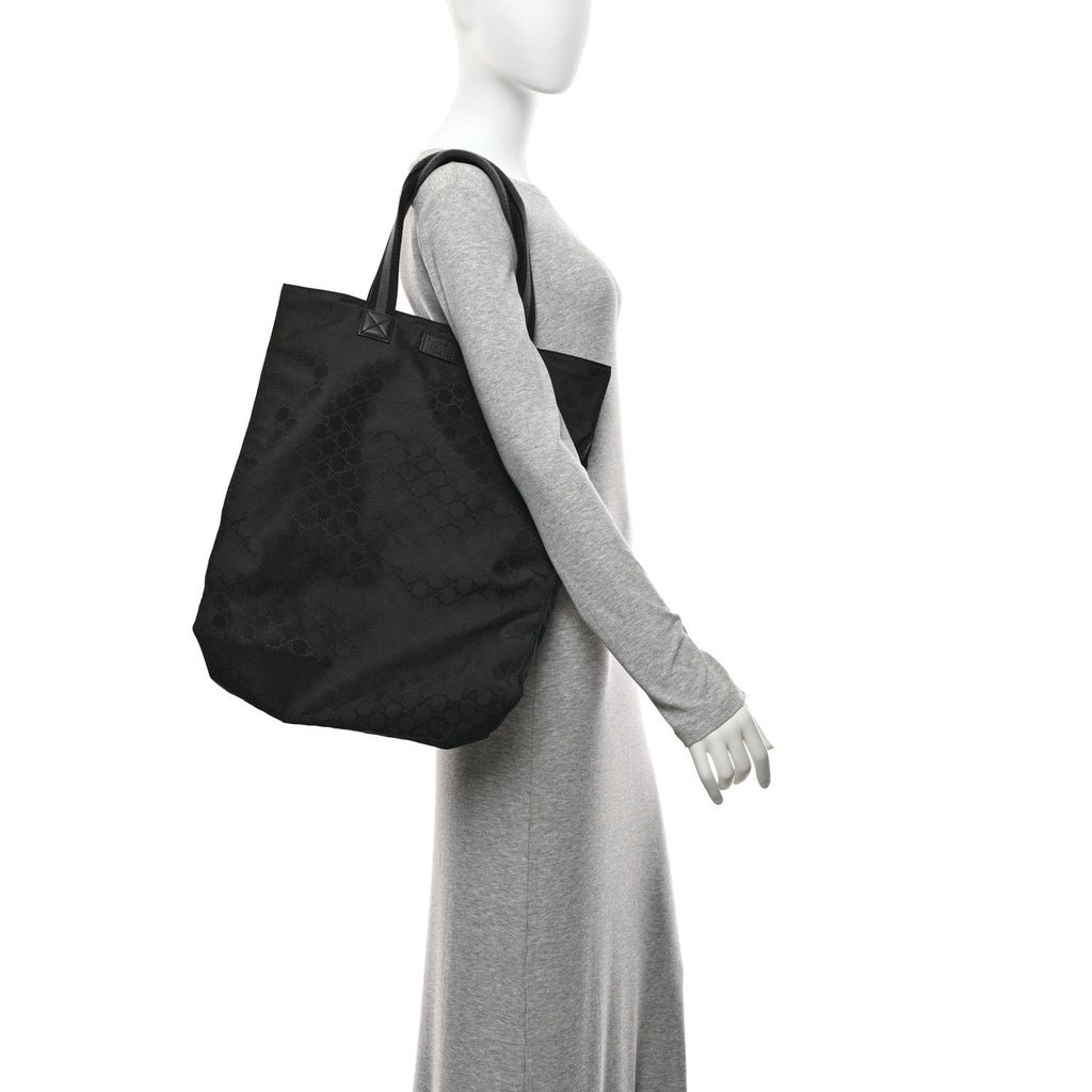 Nylon Monogram Vertical Tote Black