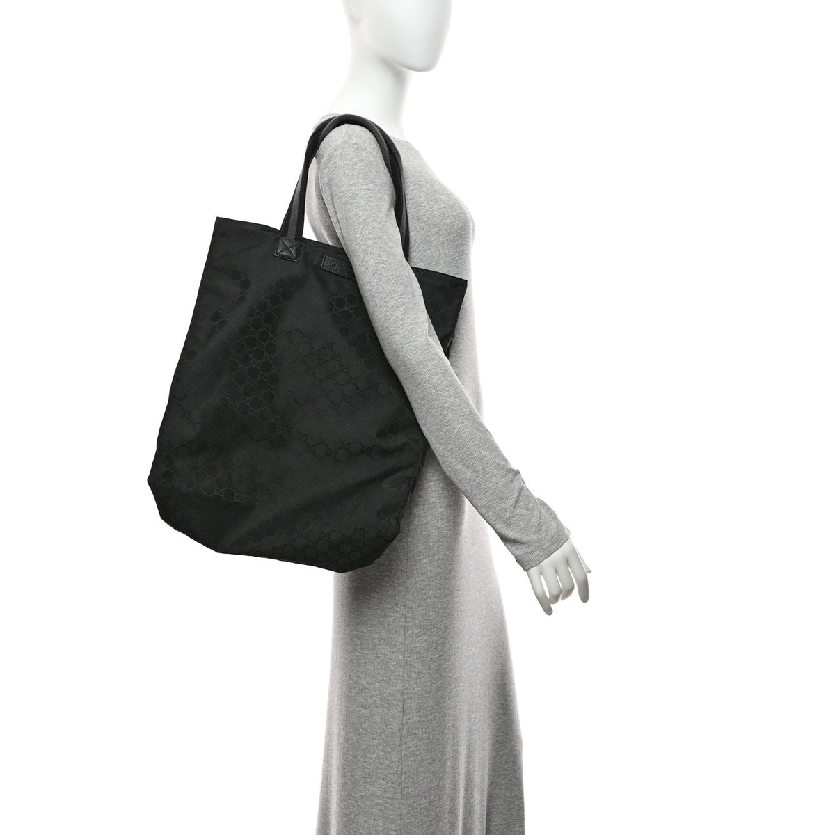 Nylon Monogram Vertical Tote Black