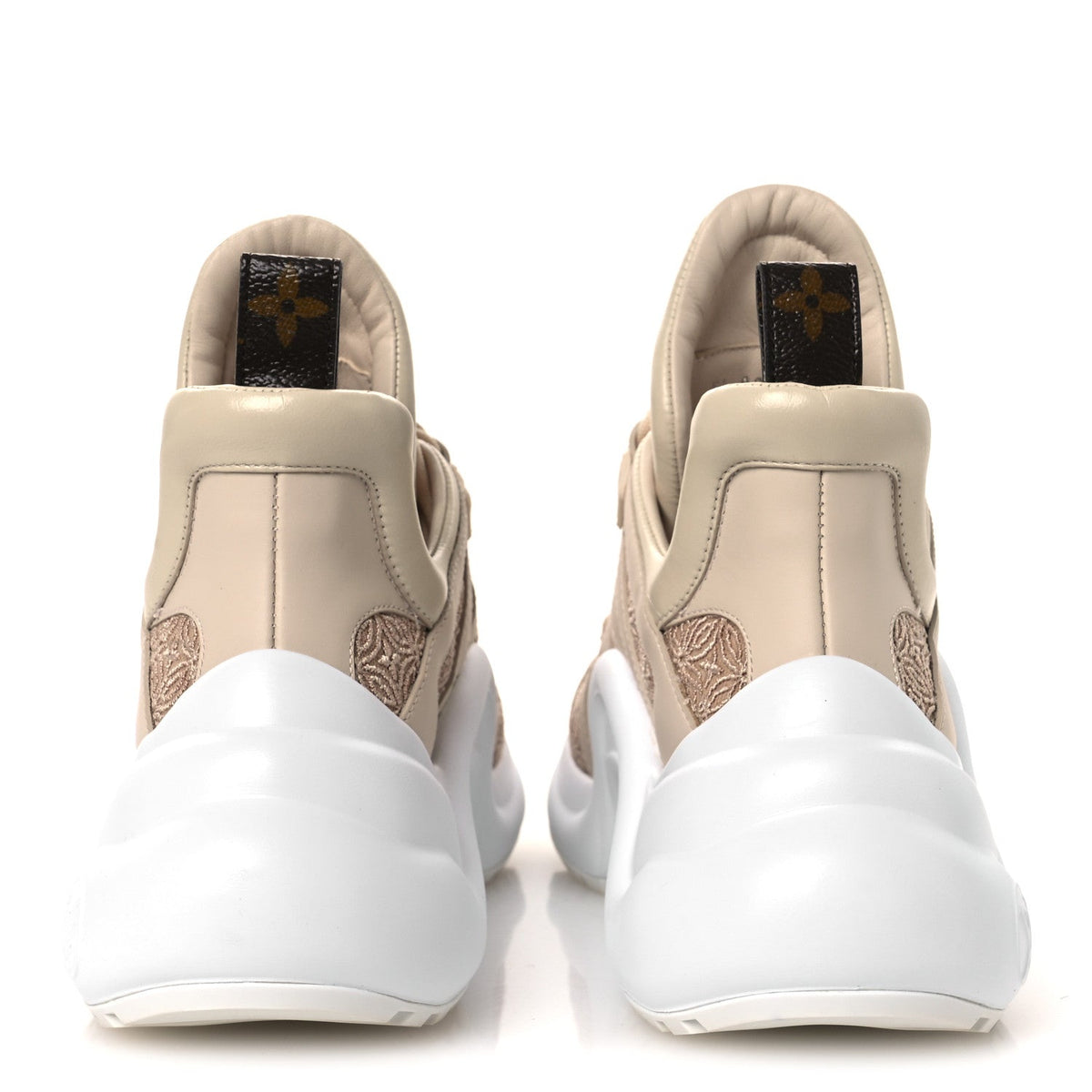 Fabric Embroidered Calfskin LV Archlight Sneakers 37 Nude