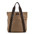 GG Monogram Medium Handle Vertical Tote Bag Dark Brown