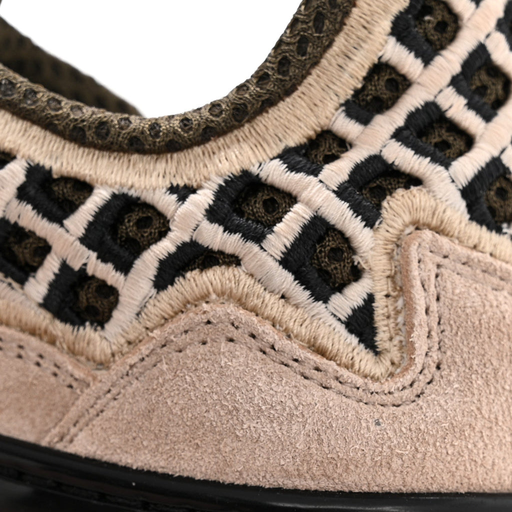 Suede Calfskin Embroidered CC Sneakers 35.5 Beige Black