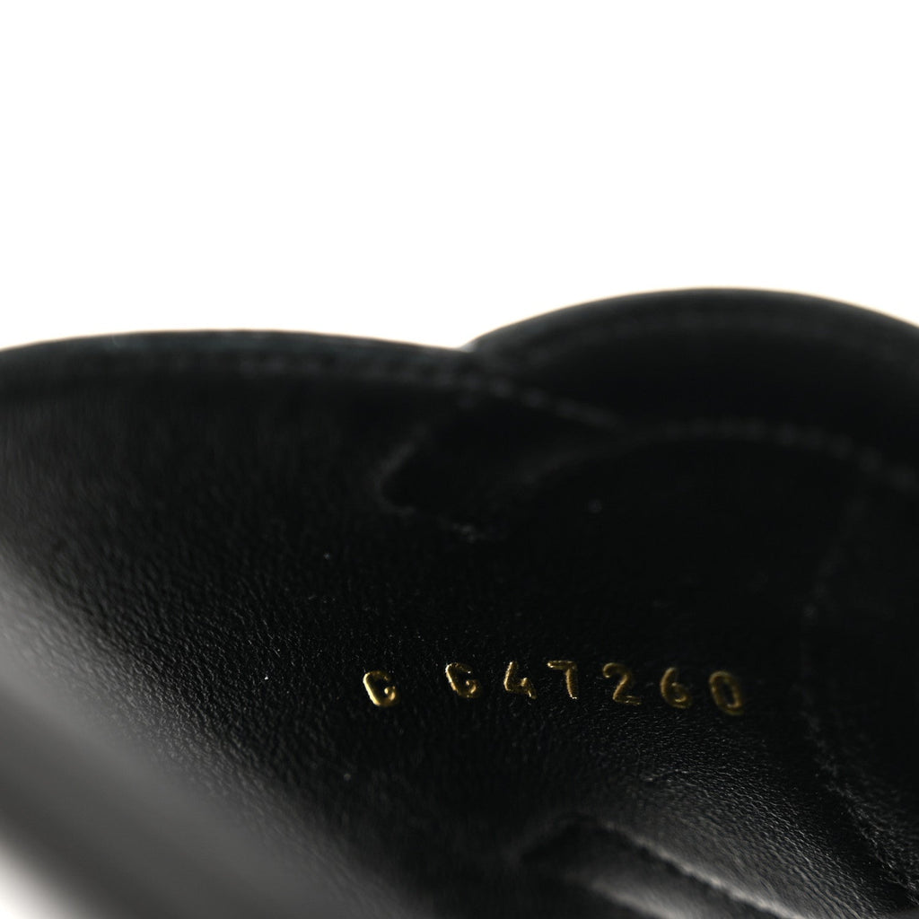Lambskin Patent Calfskin CC Cutout Mules 40.5 Black