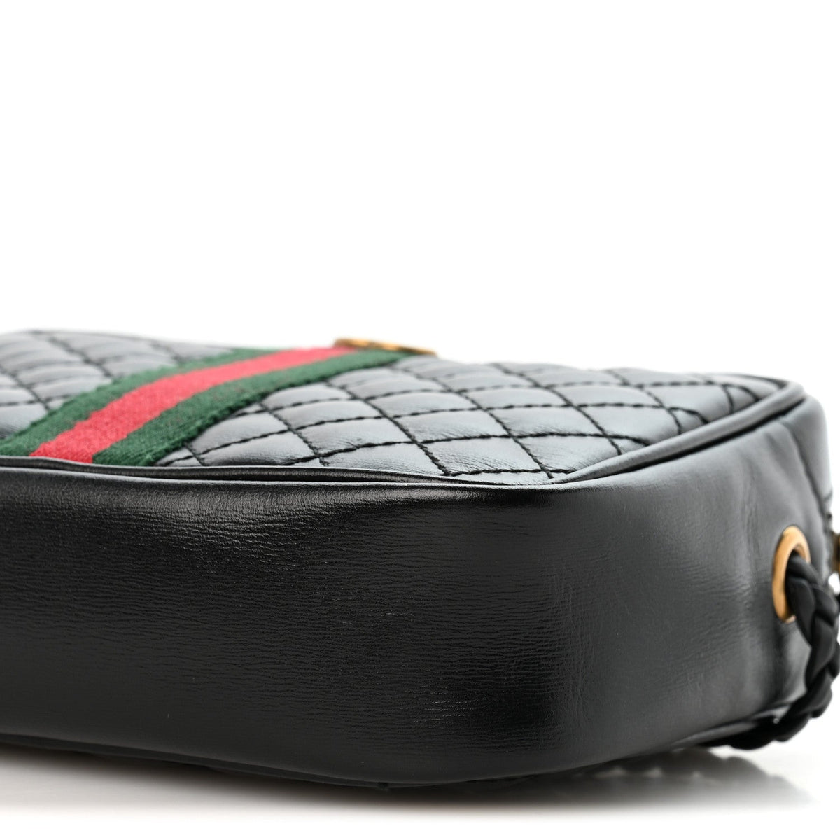 Calfskin Trapuntata Web Mini GG Shoulder Bag Black