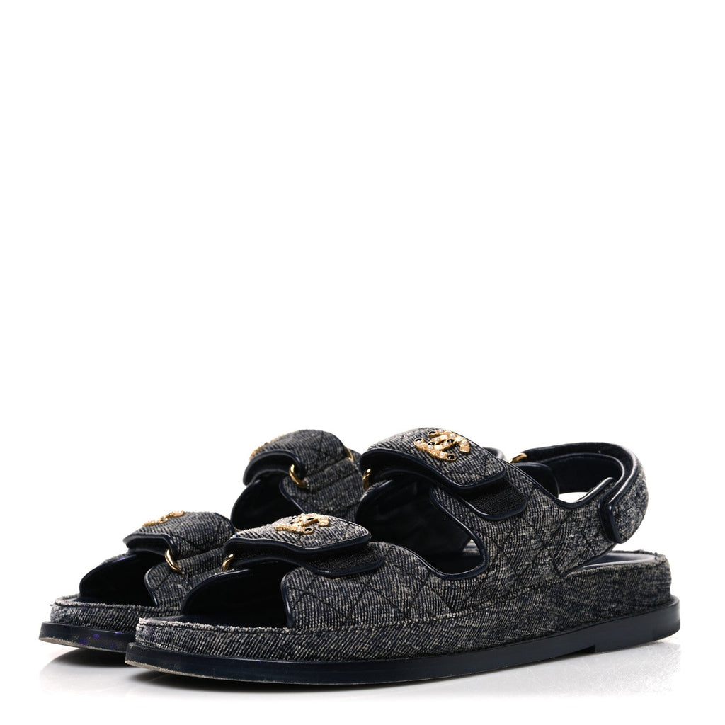 Velvet Velcro Dad Sandals 36 Grey