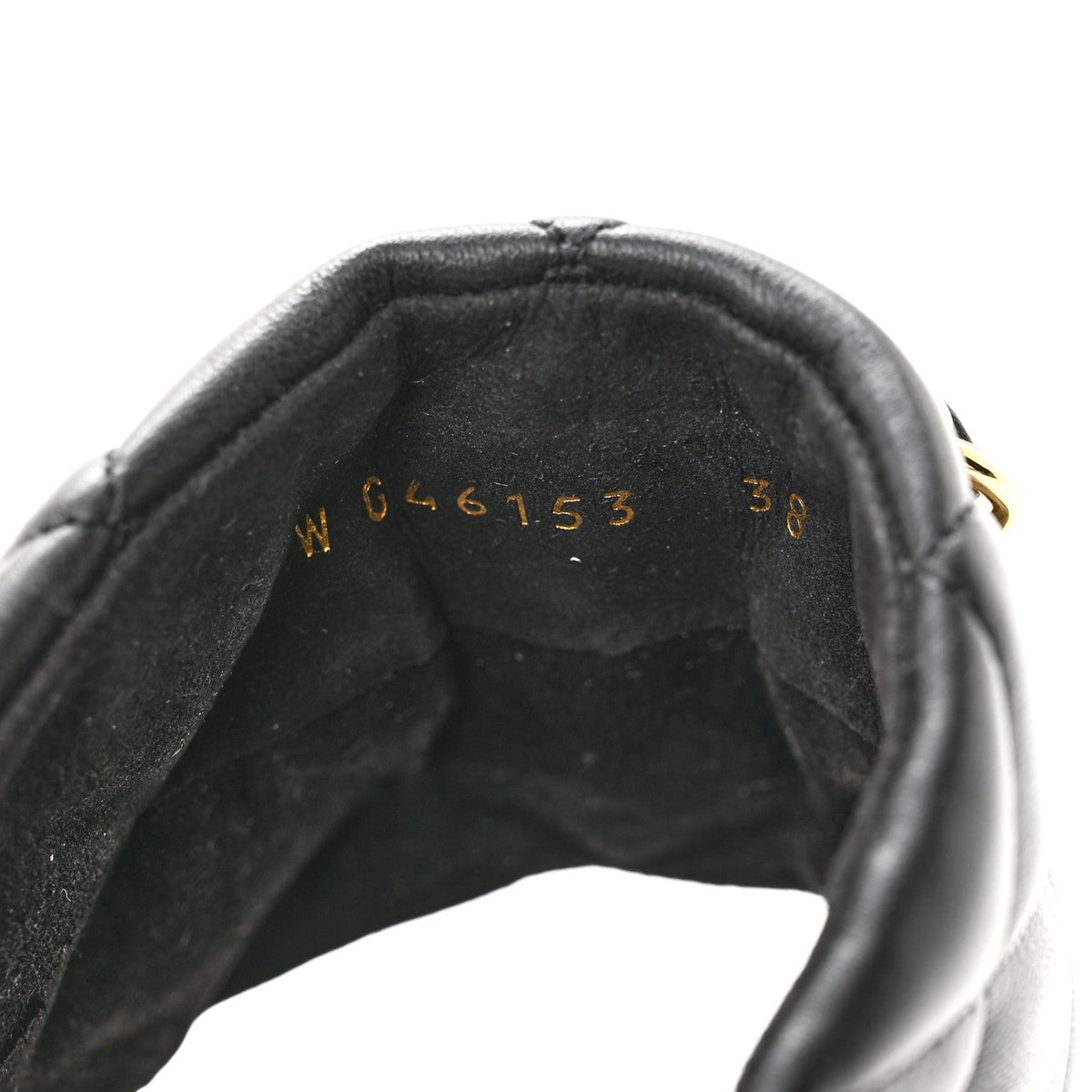 Lambskin Quilted CC Chain Espadrille Mules 38 Black Navy