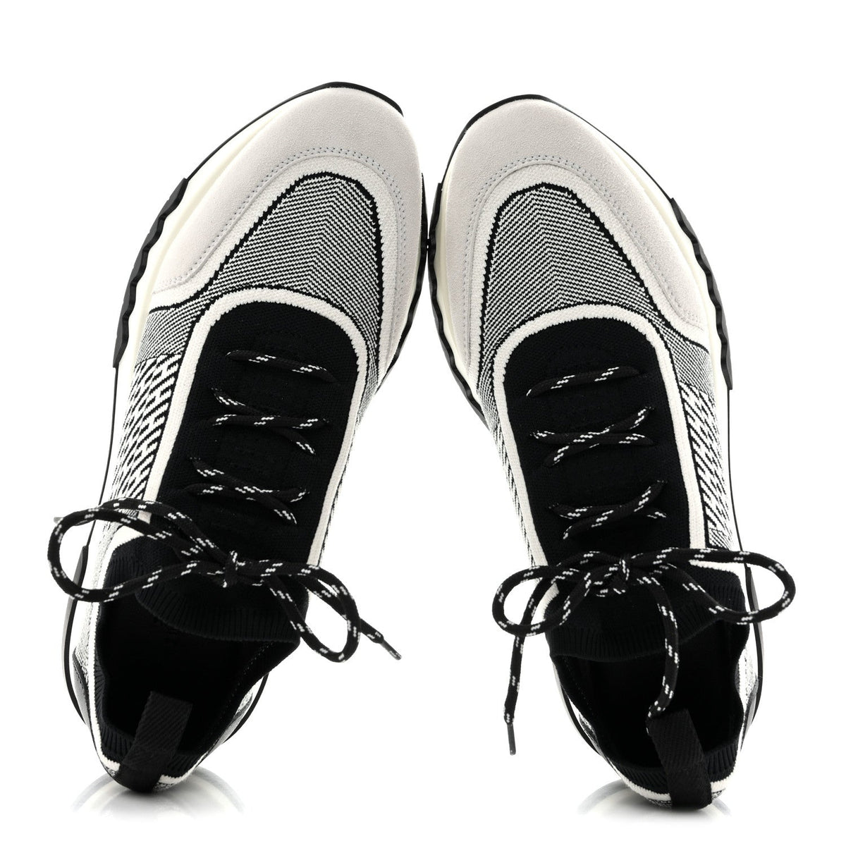 Knit Bi-Color Womens Addict Sneakers 37 Black White