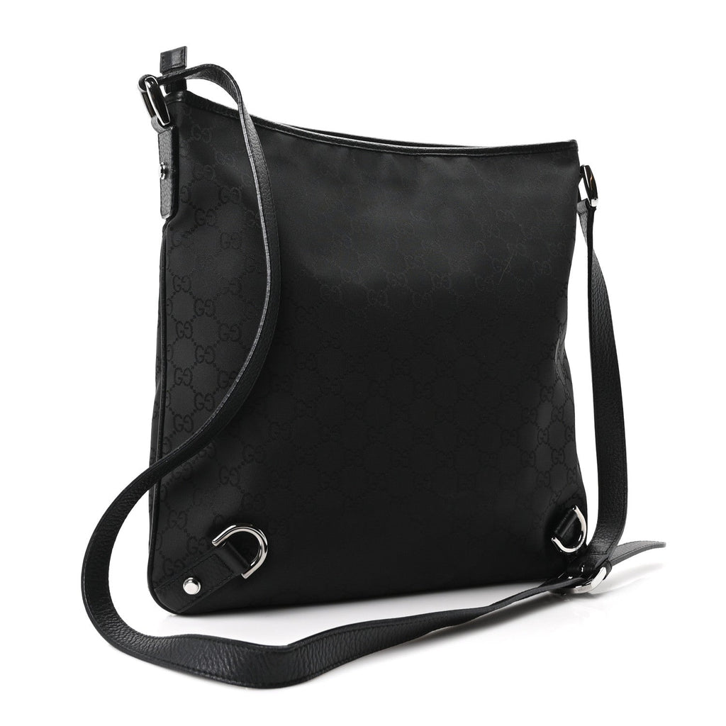 Nylon Monogram Abbey Messenger Bag Black