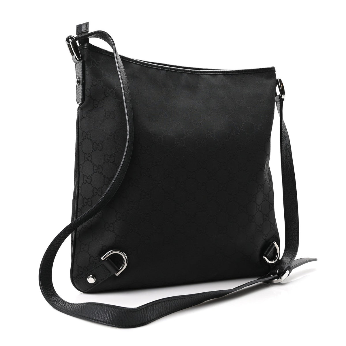 Nylon Monogram Abbey Messenger Bag Black