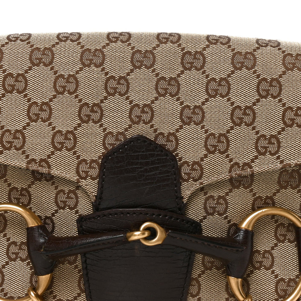 Monogram Horsebit Chain Flap Shoulder Bag Brown